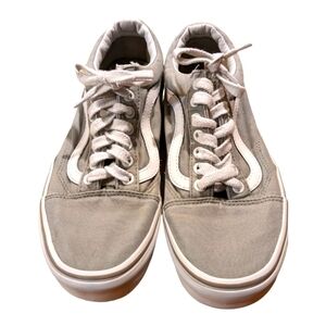 VAN'S unisex gray and white shoes 8.5 women or 7 men's